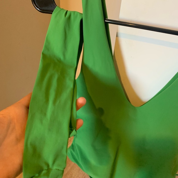 NWOT Tory Burch Miller Plunge One-piece Swimsuit Resort Green - Picture 6 of 11